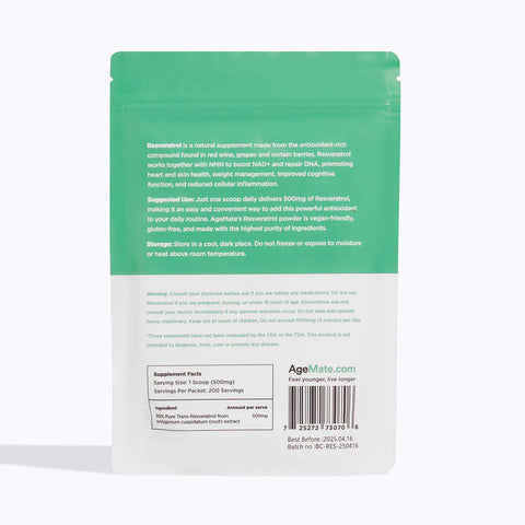 3-Pack of 100g Pure Resveratrol Powder for DNA Repair